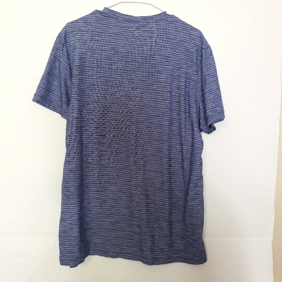 PERRY ELLIS V-neck Men's XL Shirt Blue Striped - Picture 5 of 7